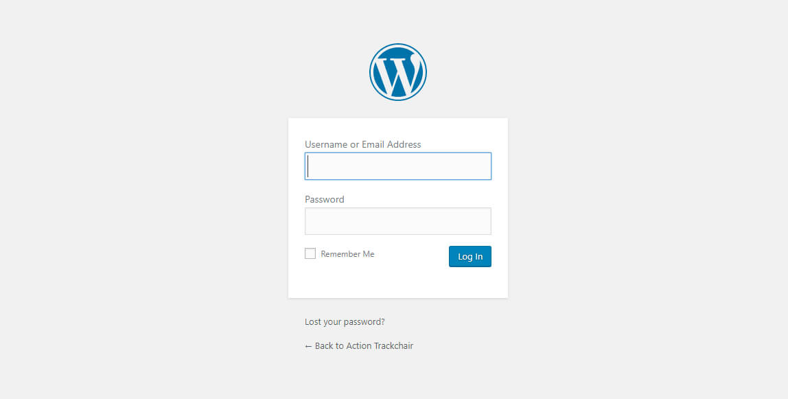 Wordpress login page default