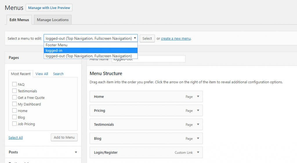 Wordpress Tutorial: Display Different WordPress Menus to Logged in Users
